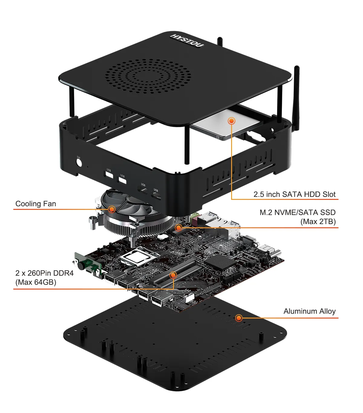 HYSTOU M7 Exploded view