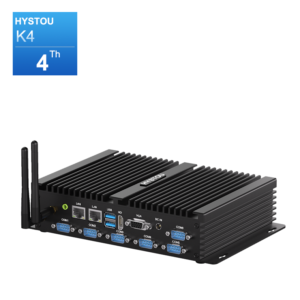 Fanless Industrial PC with 6 COM Ports | HYSTOU K4 Dual Display Mini Computer