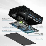 Internal structure and component hardware breakdown of fanless industrial computer.