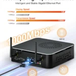 HYSTOU-M7 mini PC equipped with 1000Mbps Gigabit Ethernet port for high-speed wired internet