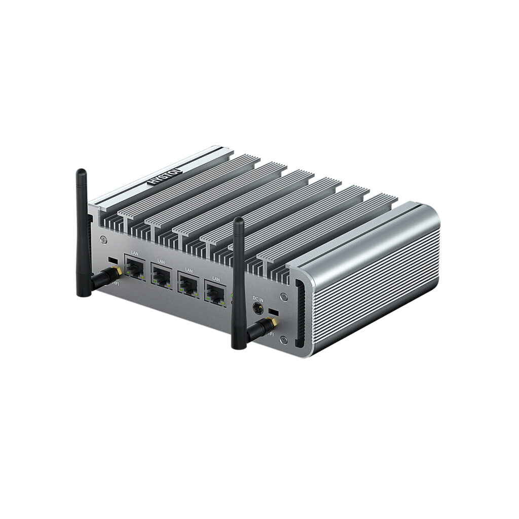 HYSTOU P09B-4L Industrial Firewall Mini PC - Top View with Compact Design