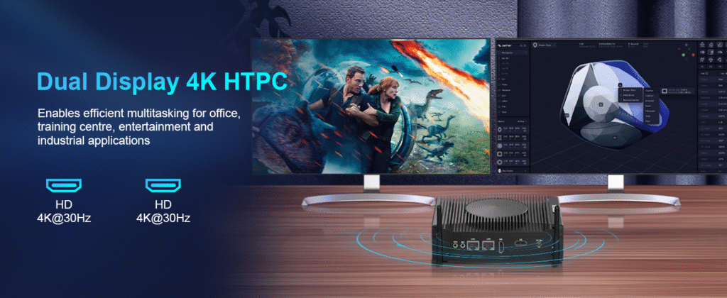 12th Gen i5 Industrial Mini PC with Dual 4K Displays