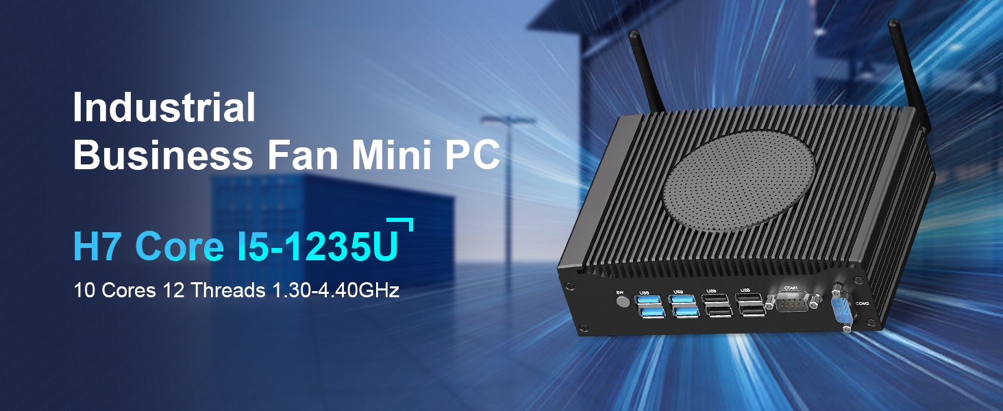 H7 Core i5-1235U Industrial Business Fan Mini PC 10-Core Processor