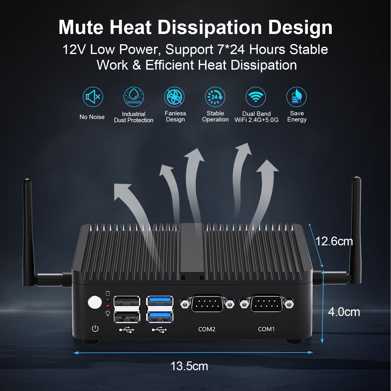 HYSTOU H3-N100 Industrial Mini PC Fuselage Cooling