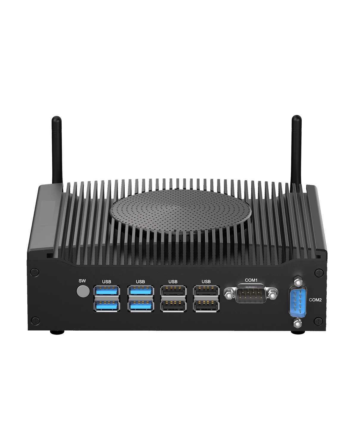 HYSTOU H7 Fan Version Industrial PC Rear Panel USB COM Ports Power Switch