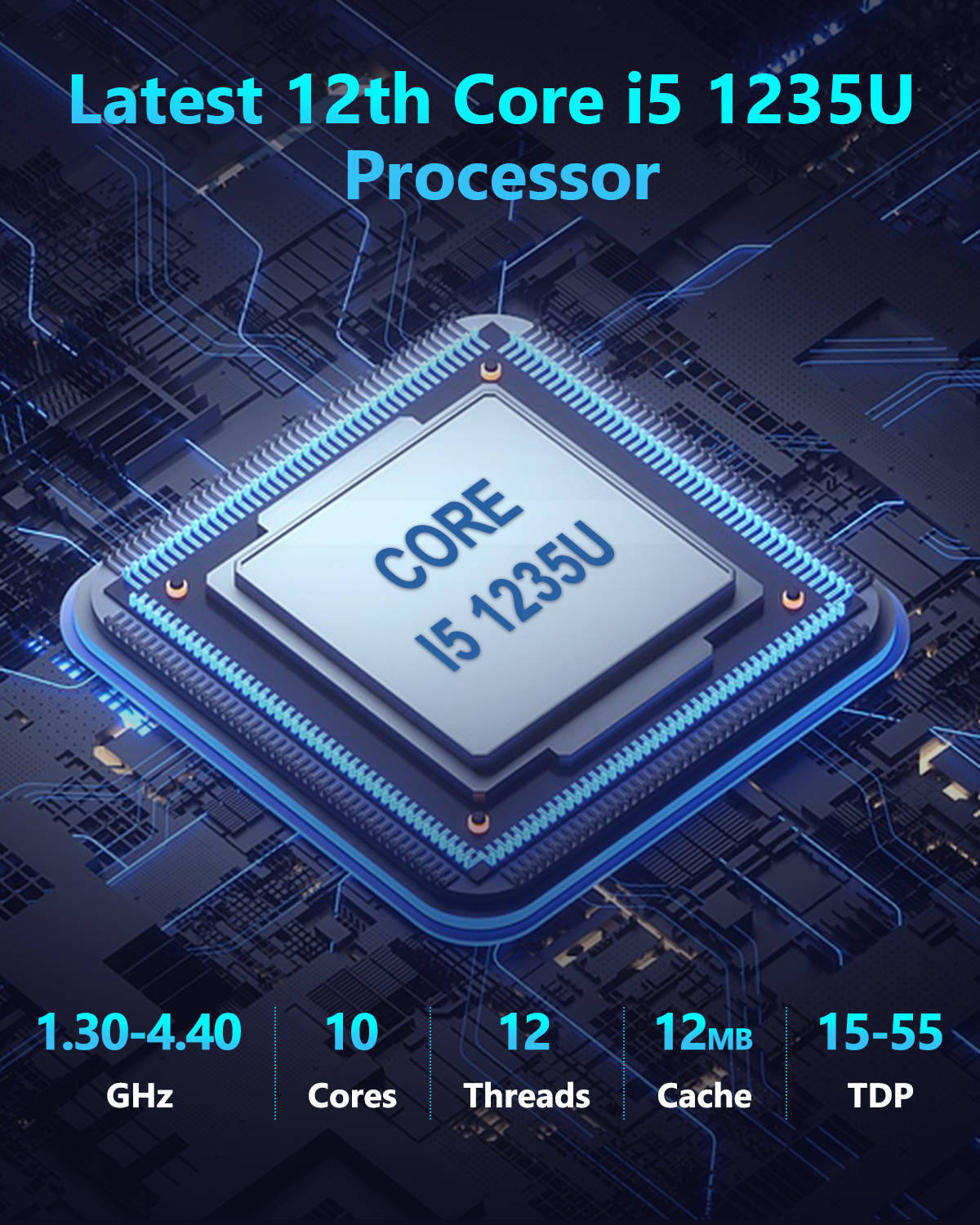 HYSTOU H7 Fan Version Intel Core i5-1235U 10C12T 1.3-4.4GHz 12MB Cache