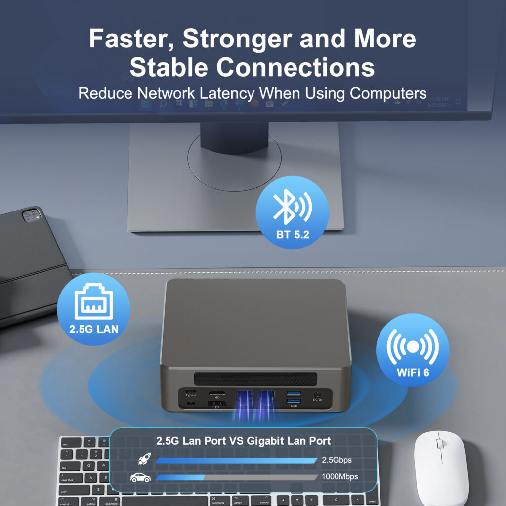 HYSTOU M9 WiFi 6 BT5.2 2.5G LAN Dual Band Connectivity