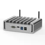HYSTOU-P09B-6L Intel N100 firewall mini PC connected to a monitor supporting 1080p HD display via HDMI 1.4