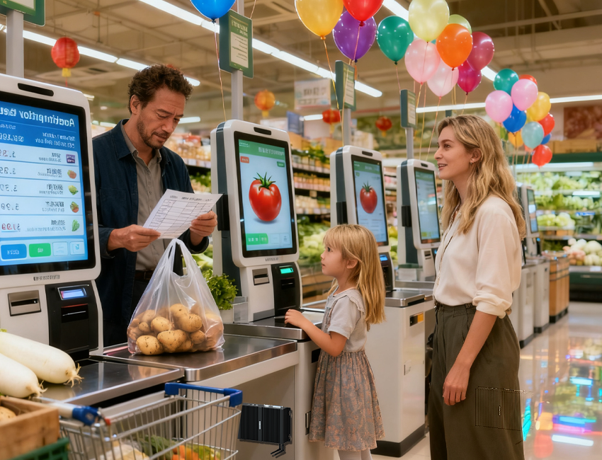 Retail self-checkout system powered by HYSTOU compact industrial PC