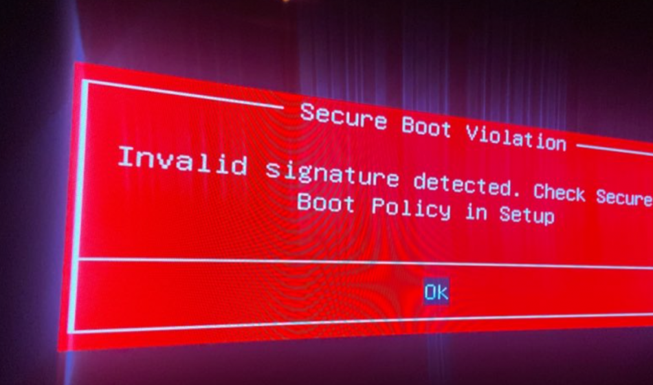 error： Invalid Signature Detected