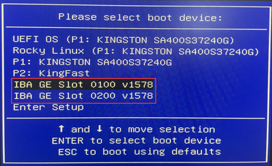After enabling the PXE device in the BIOS