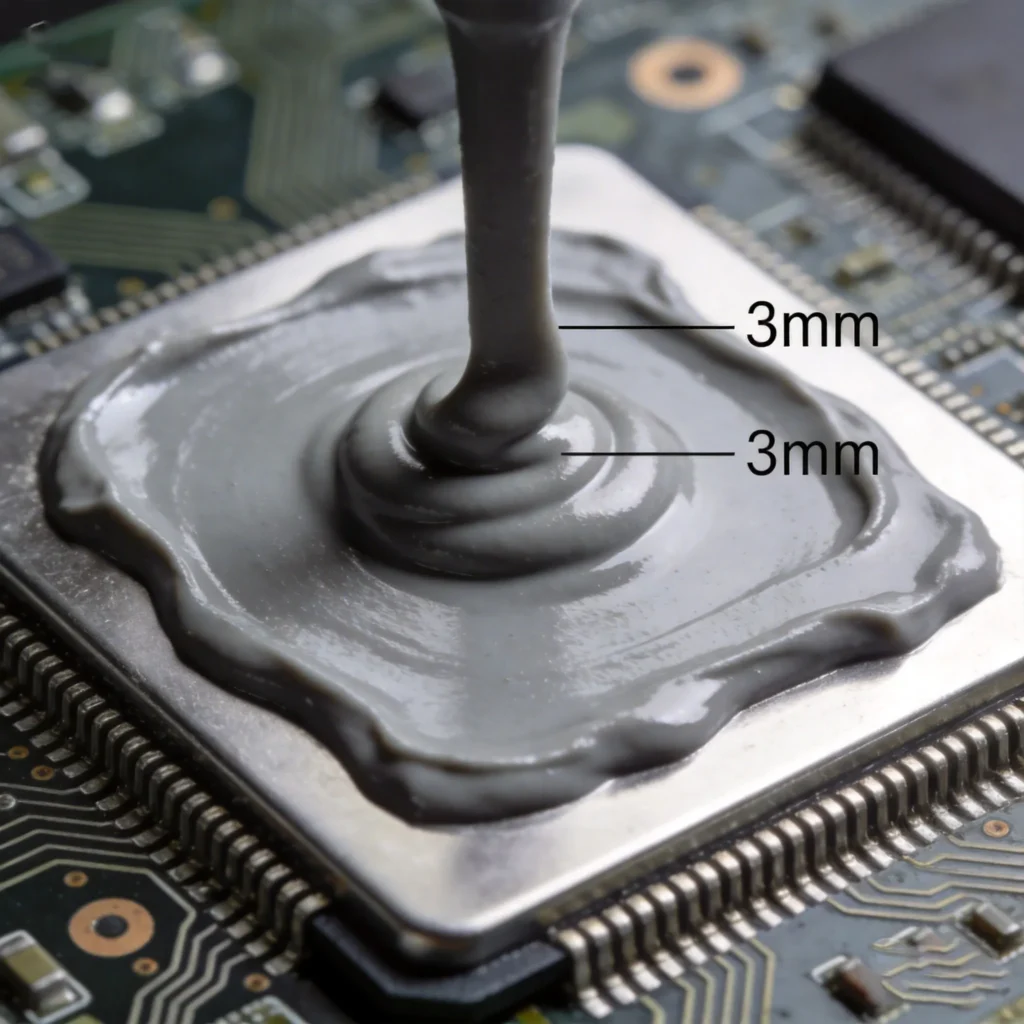Diagram of Silicone Grease Coating on a Chip