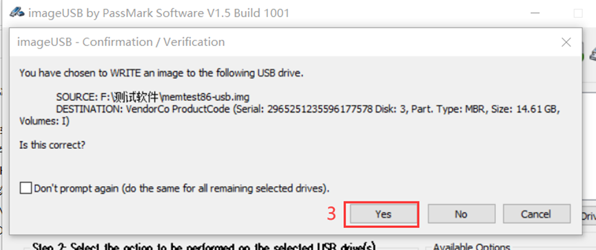 Use the MemTest86 USB Creator tool to write the image to your drive