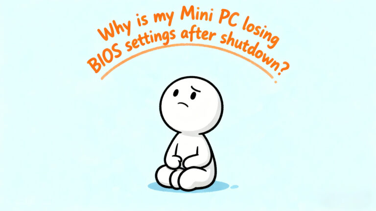 Why is my Mini PC losing BIOS settings after shutdown?