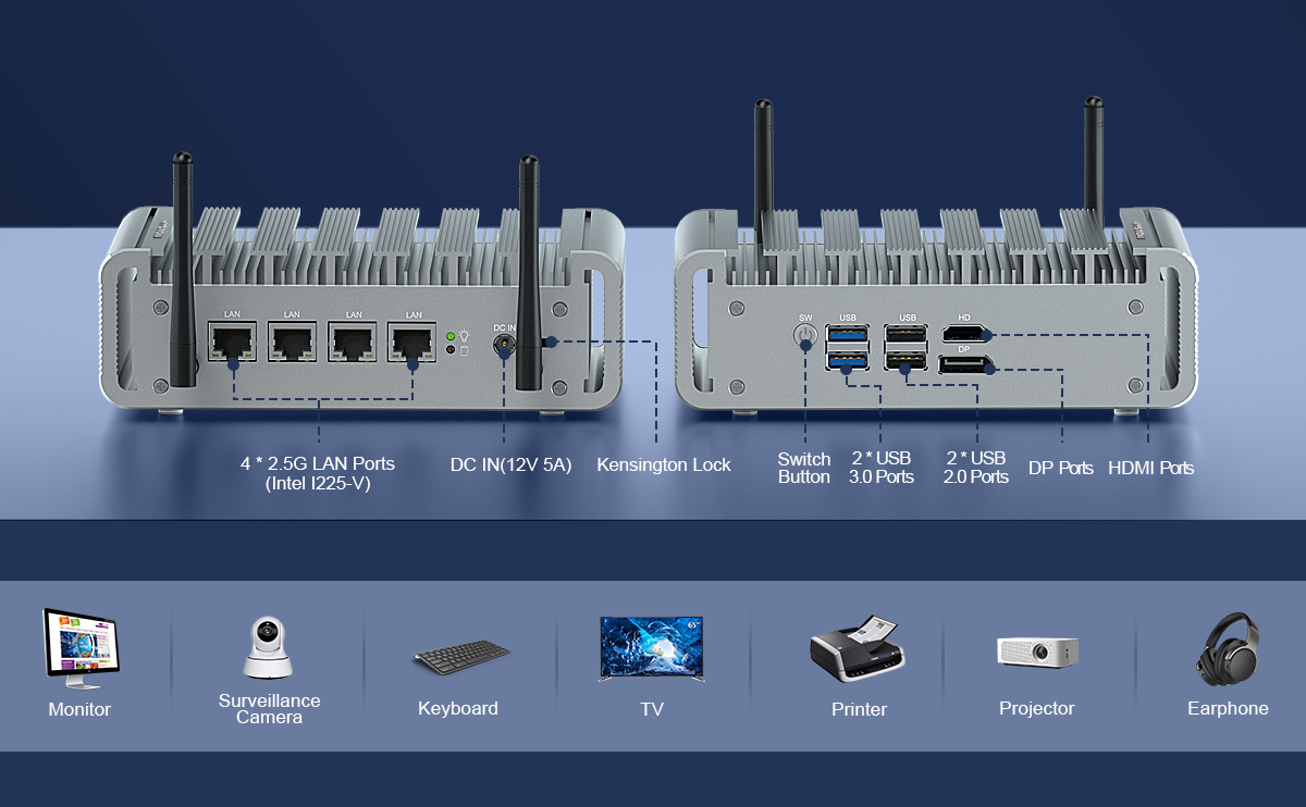Hystou P09B 4L industrial mini PC with rugged chassis and 4x 2.5G Intel LAN ports