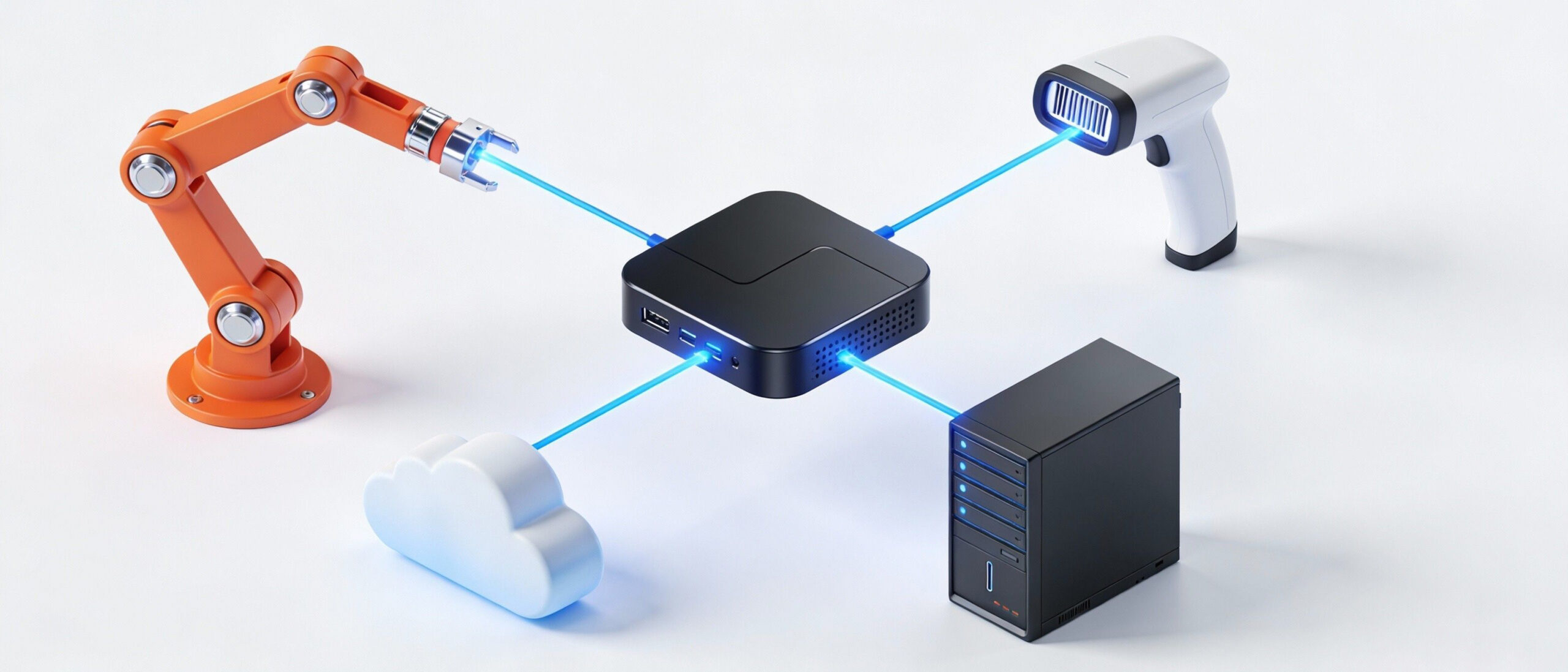RS232 Mini PC functioning as an Industrial IoT Gateway for automation