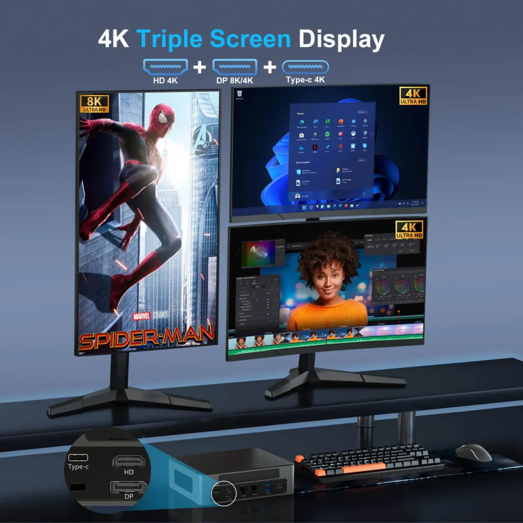 HYSTOU M9 Link three screen displays,4K