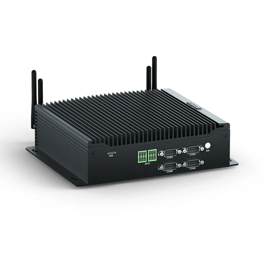 Hystou H4T Front Panel featuring GPIO, CAN1, CAN2, and Nano SIM slot.