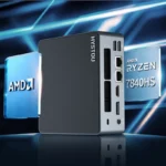 The HYSTOU M6 Ryzen 7 7840HS Mini PC highlighted alongside glowing AMD Ryzen processor badges.