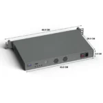 HYSTOU H1 dimensions: 430 × 280 × 44 mm chassis, 480 mm wide with rack ears, 1U height