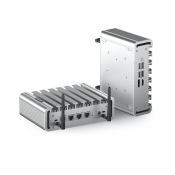 HYSTOU P09B-4L Industrial Firewall Mini PC Front View with 4 LAN Ports